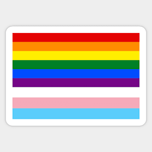 LGBTQ+ Pride Flag with Trans Colors Sticker